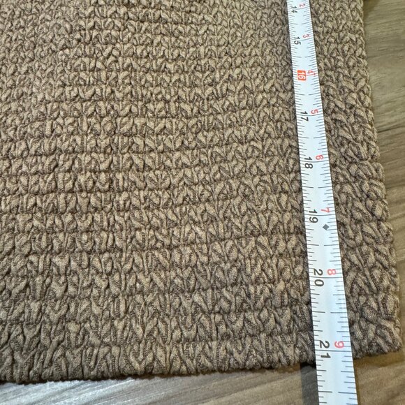 Buckle Gimmicks Textured Lace-Up Balloon Sleeve Top in MultiBrown Womens MD Boho - Picture 12 of 12